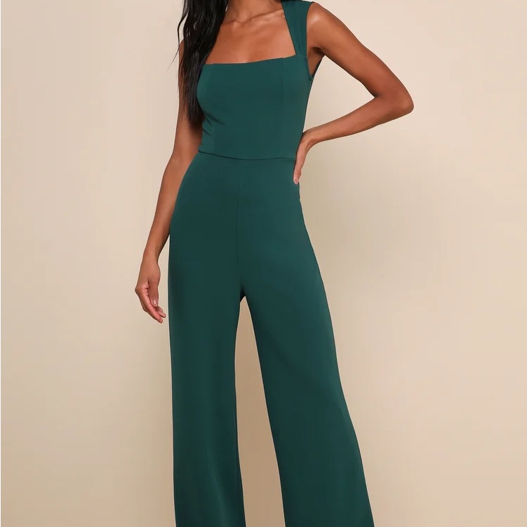Lulus Enticing Endeavors Emerald Green Jumpsuit